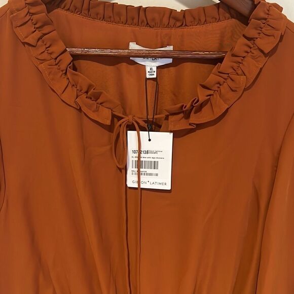 New Gibson Latimer Spice Brown Boho Dress XL - Picture 3 of 10